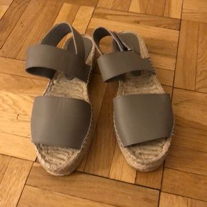 Vince grey leather espadrille